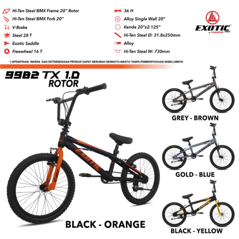 SEPEDA ANAK BMX 20 INCH 9982 TX 1.0 ROTOR EXOTIC