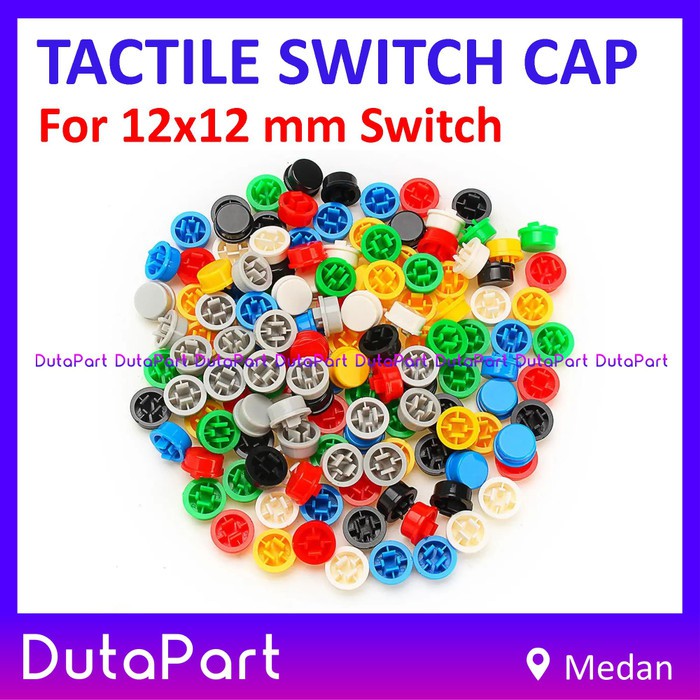 KEY CAP Tactile Switch Push Button 12x12x7.3 mm 12x12 PILIH WARNA