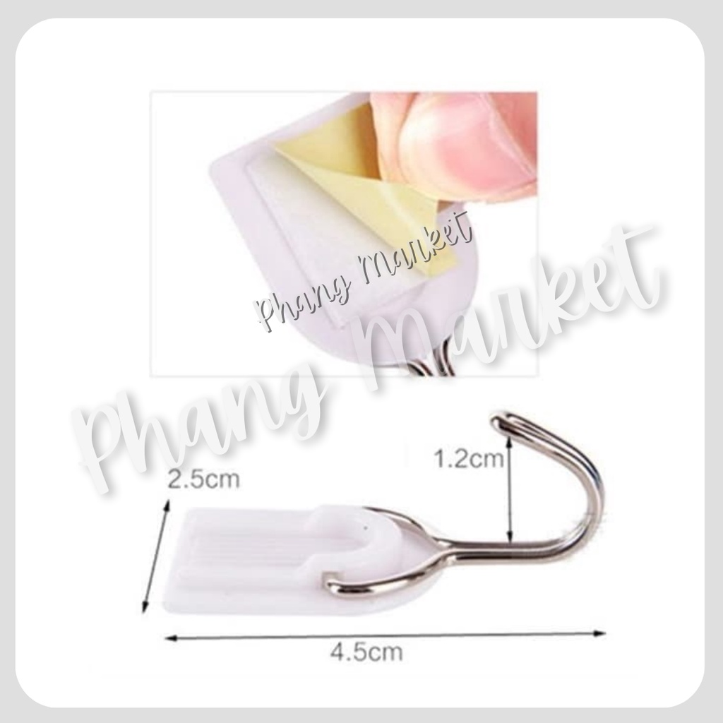 6 Pcs Gantungan Magic Hook Cantolan Baju Pakaian Celana Tempel Dinding Pintu Serbaguna