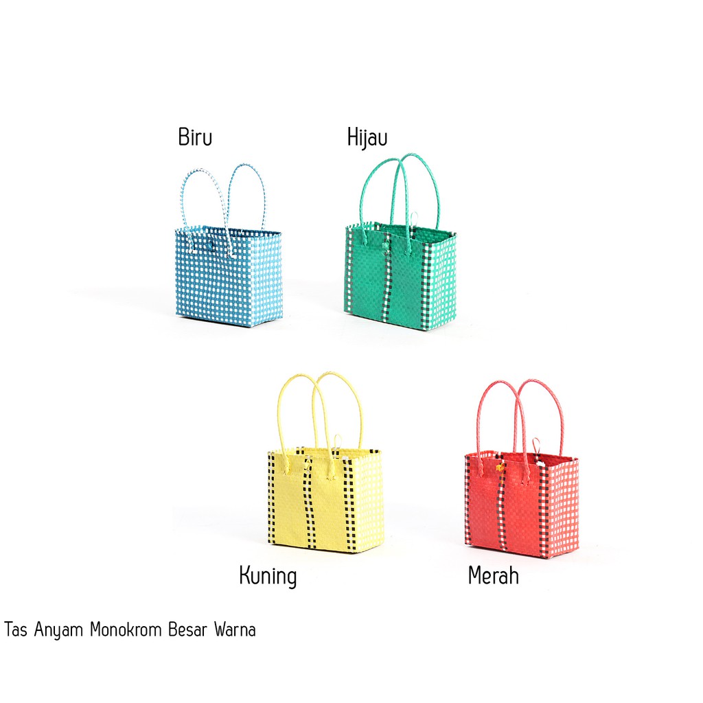 Tas Belanja Anyam Monokrom Besar