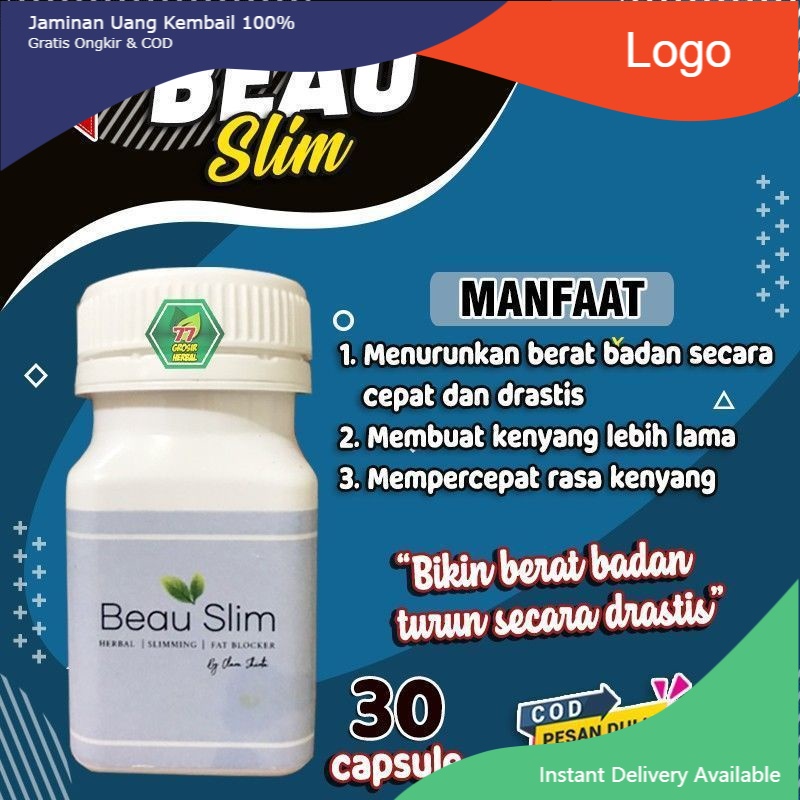 COD ( Terlaris ) - Suplemen Beauslim - Beau slim - Slimmax Pelangsing Herbal - Pelangsing Badan Herb