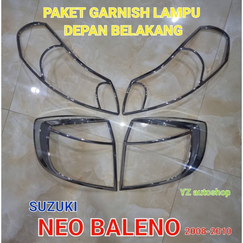 Paket Garnish/Cover lampu depan belakang SUZUKI NEO BALENO 2008-2010 chrome