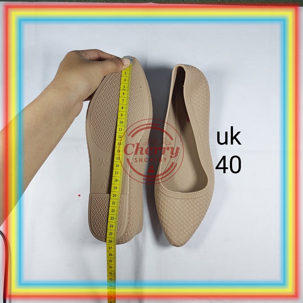 A568-2 Sepatu Jelly Wanita Karis Sepatu Kerja Karis Flat Shoes Jely Elegan Nyaman Verotino