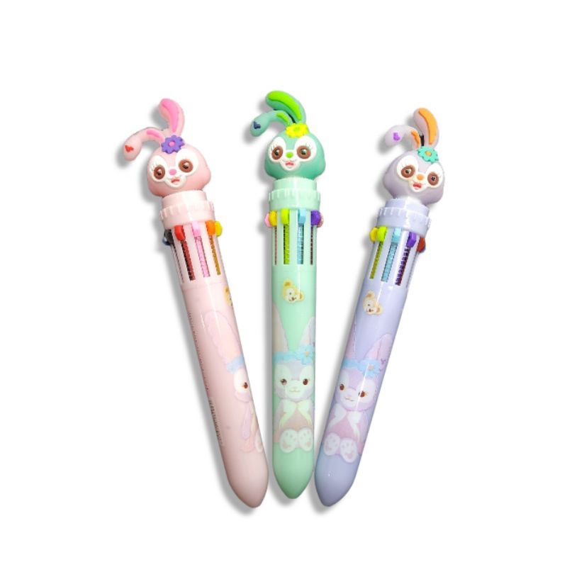 Pena Gel Karakter Rabbit/ Pulpen 1 in10 Warna Pen ML689