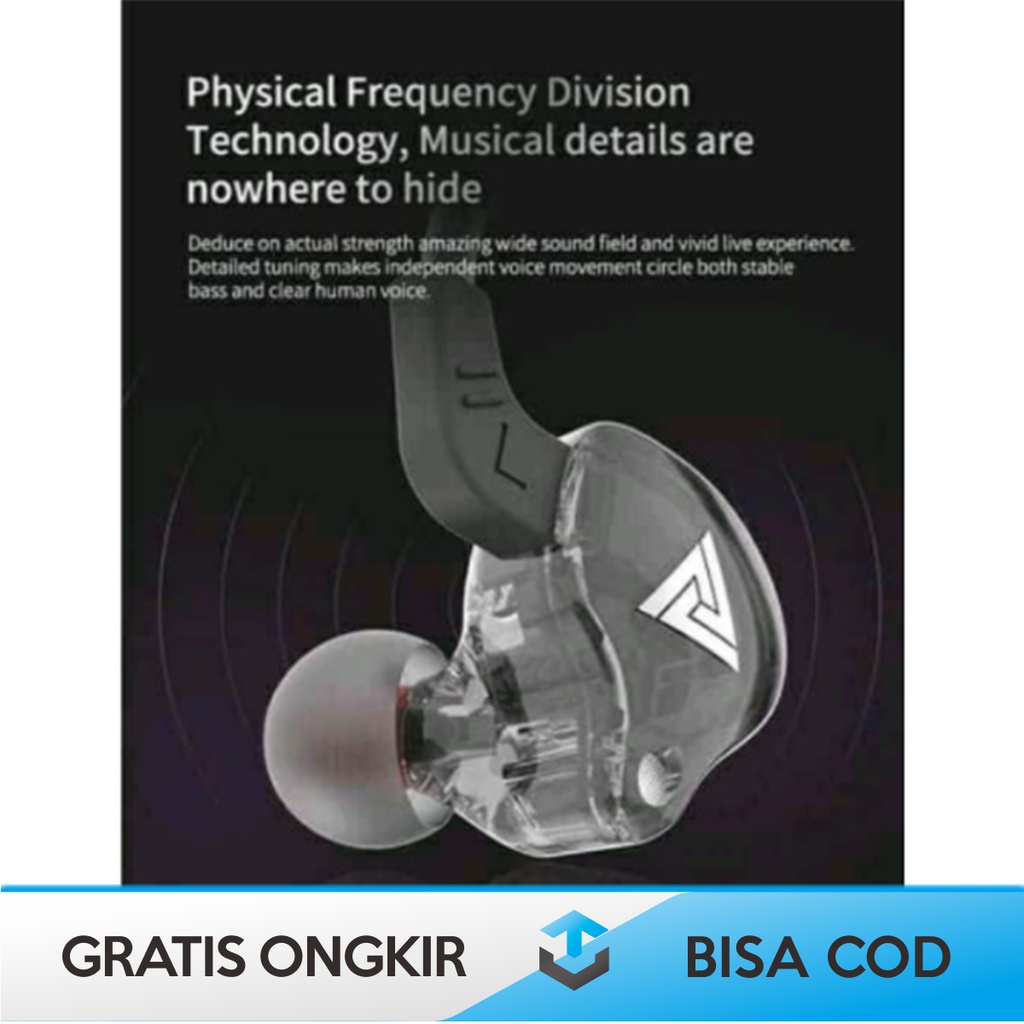 EARPHONE BASS DYNAMIC DRIVER QKZ HIFI DILENGKAPI MICROPHONE ORIGINAL