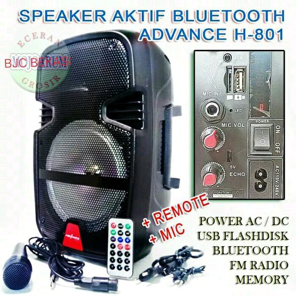 Speaker Aktif meeting Bluetooth free Mic Advance H-801 Portable USB Radio H801 - Speaker bluetooth