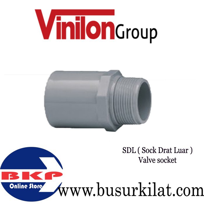 Jual SDL 1 1/4 Inch PVC Vinilon AW / Sock Drat Luar Valve Socket ...