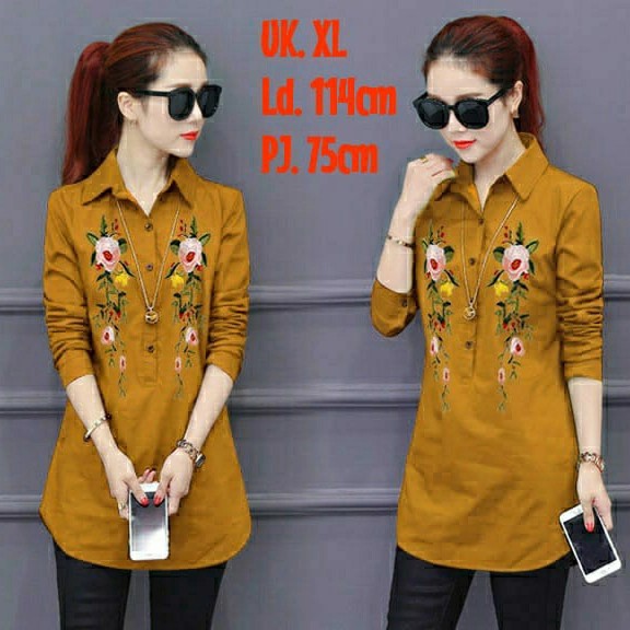 Cod Atasan Tunik Jumbo Korea Trandy Modis Elegan Mewah Terbaru 2021 Tunic Rose Kekinian Adem Ukuran 