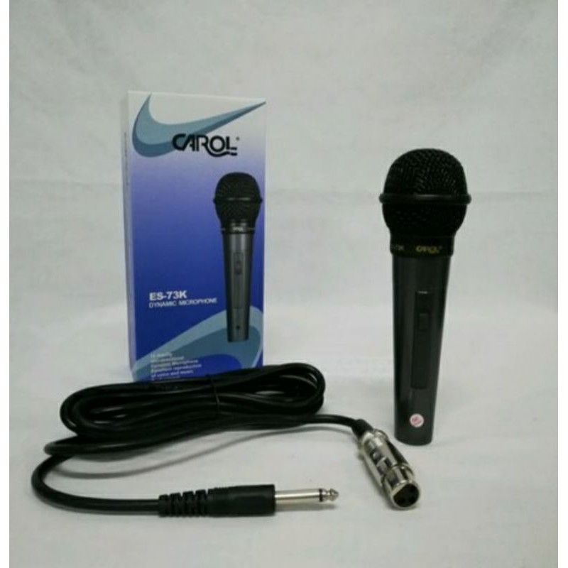 TERMURAH PROMO MIC CAROL TYPE DINAMIC MICROPHONE DYNAMIC ES 73K 73 K MOVING COIL PANJANG KABEL 5 MET