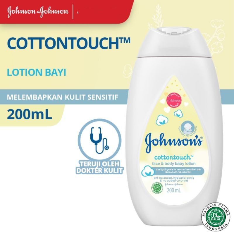 JOHNSON'S BABY LOTION 200ML  COTTONTOICH / BODY LOTION BAYI / PELEMBAB BAYI / PERAWATAN BAYI