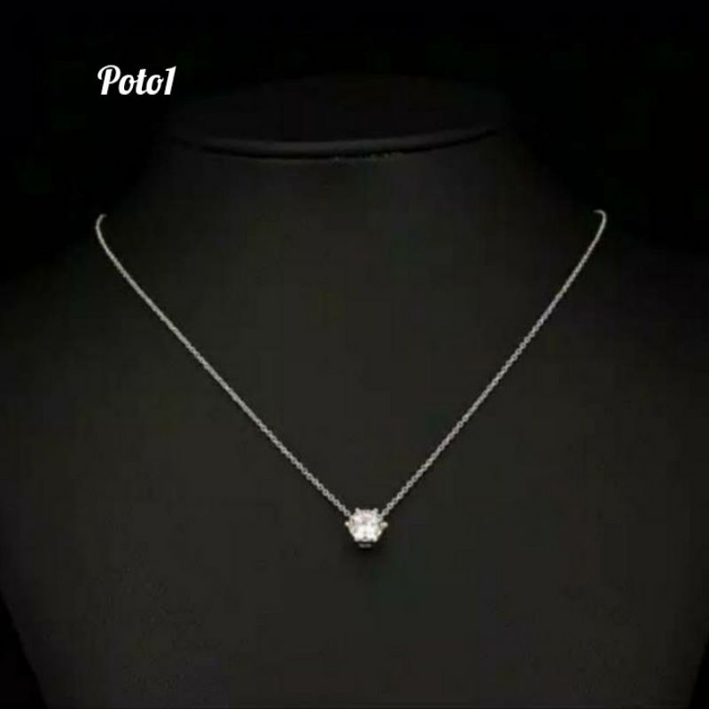 Kalung diamond titanium asli anti karat