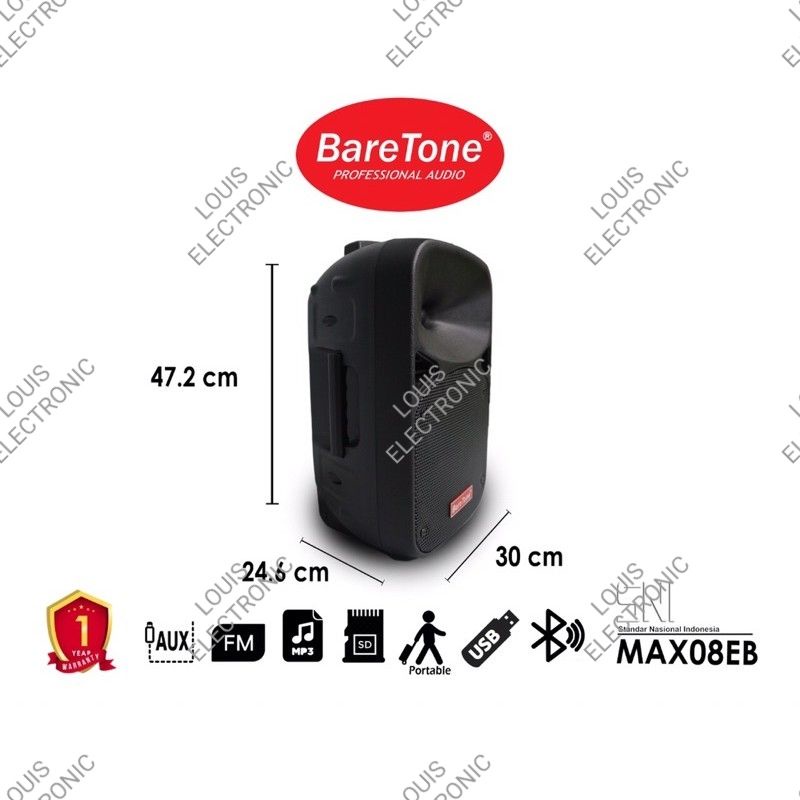 Speaker Portable Wireless Meeting BareTone MAX08EB MAX 08EB 8EB 8 Inch ORIGINAL