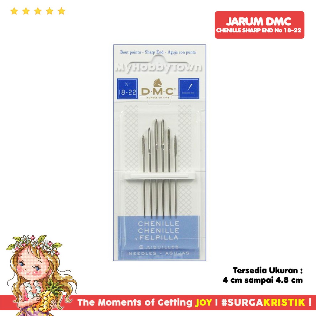 Jarum Chenille DMC Nomor 18-22 Ujung Tajam Sharp