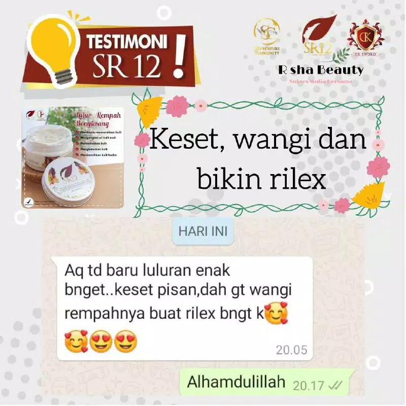 LULUR REMPAH BENGKOANG SR12 / LULUR PENCERAH &amp; LULUR BADAN BPOM