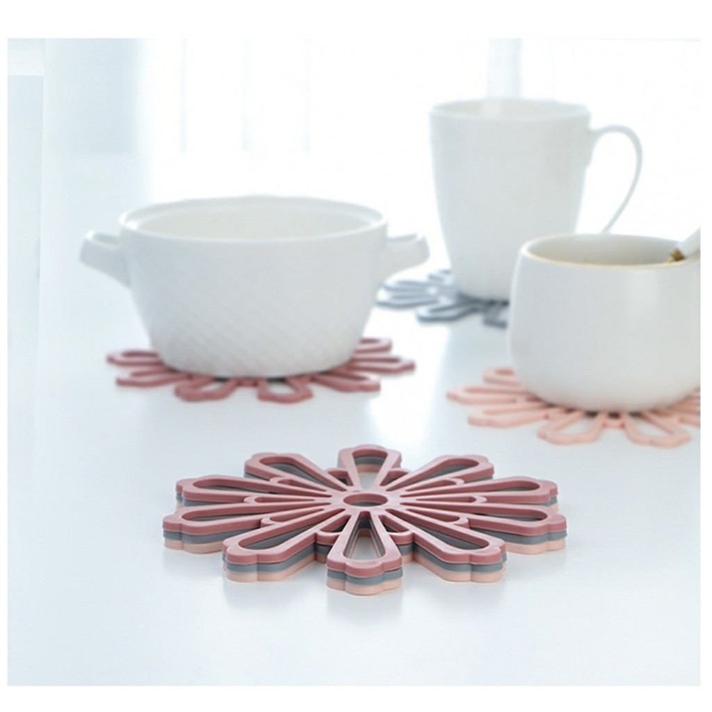 KA 10 Tatakan Saji Motif Bunga Untuk Gelas Teko Piring Mangkok DLL