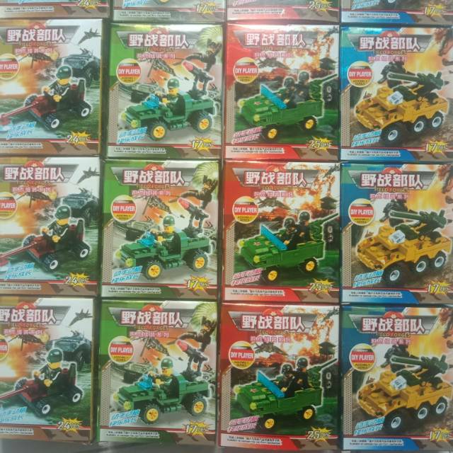 Mainan Lego Mini Kecil Bentuk Mobil Tempur Tentara