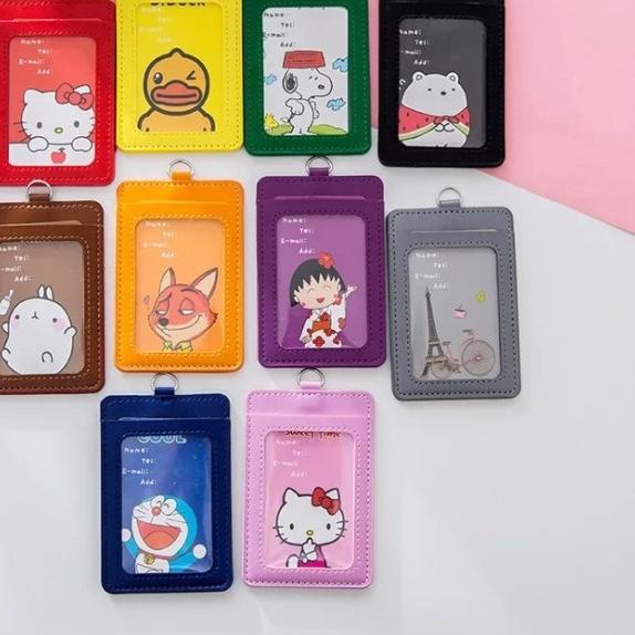 

➸ Tempat Kartu / ID Card Holder Kulit Motif Kartun Lucu ✵