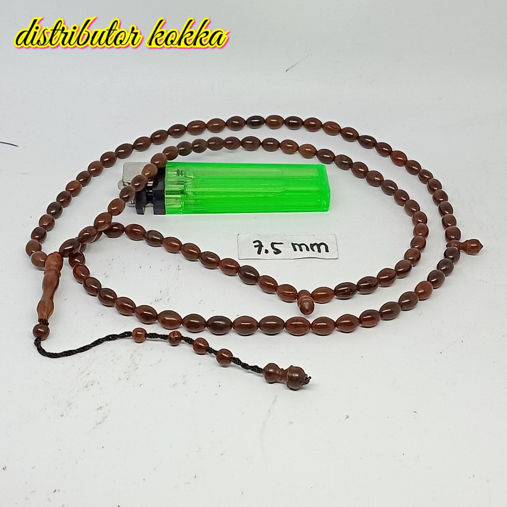 ( SUPER MURAH ) Tasbih Kokka kaukah kaokah fukakah koka oval 7,5 mm coklat