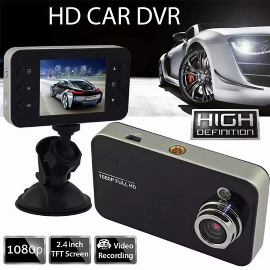 Kamera Mobil Night Vision Layar 2,4in DVR Car Dash Cam K6000