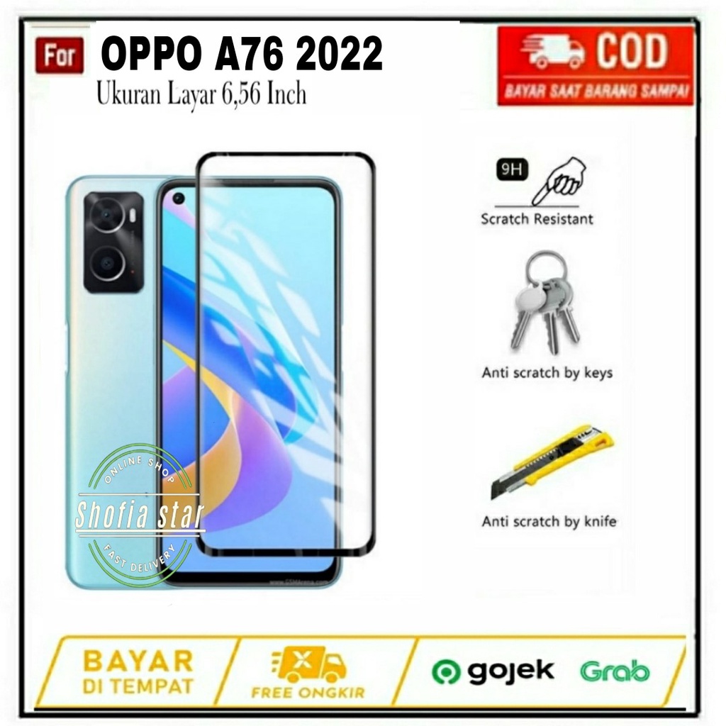 TEMPERED GLASS OPPO A76 A96 REALME 9 PRO TG LAYAR ANTIGORES KACA FULL COVER