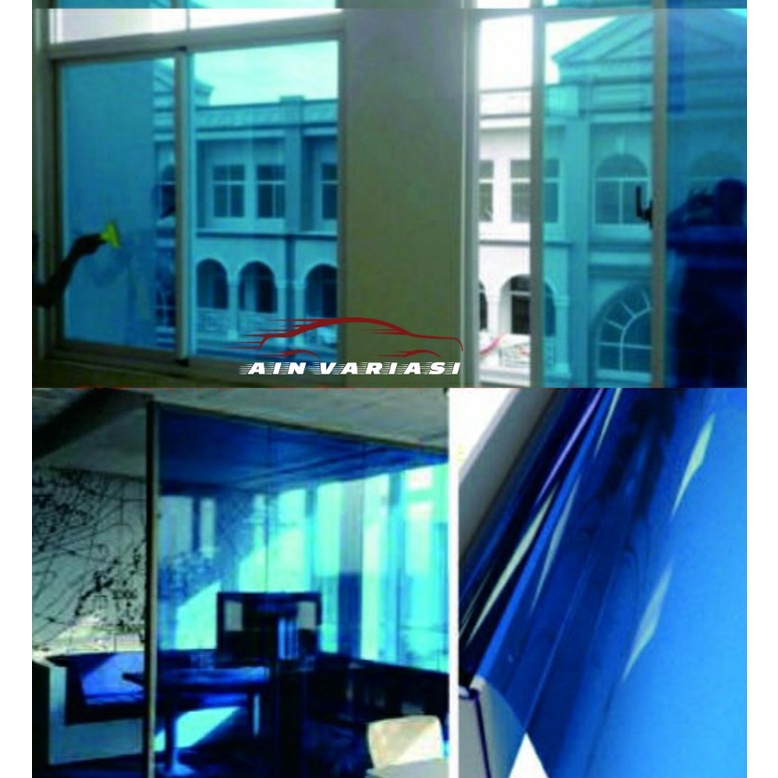 Stiker kaca film mobil jendela rumah kantor gedung ruko merk sun mars type light blue fashion terbaru