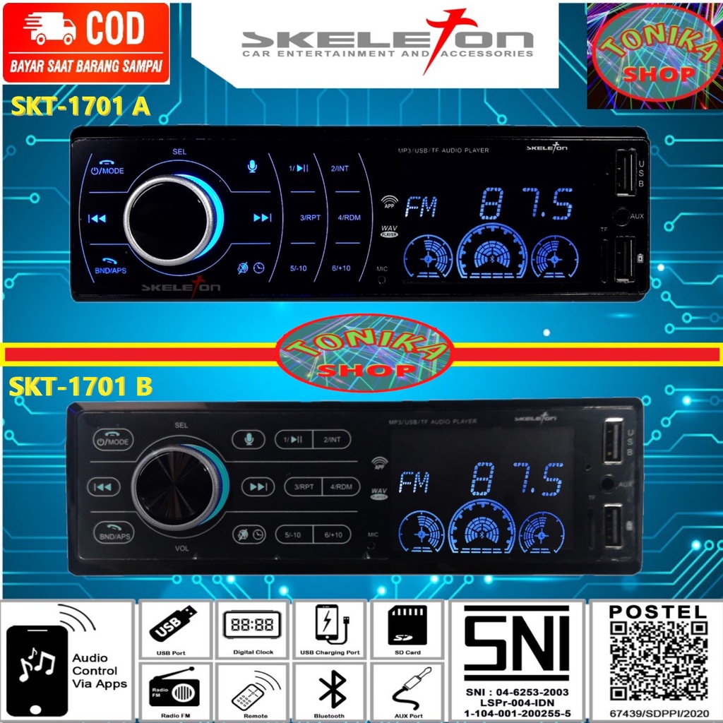 Tape Mobil Bluetooth head unit single din audio MP3 car  SKT - 1701