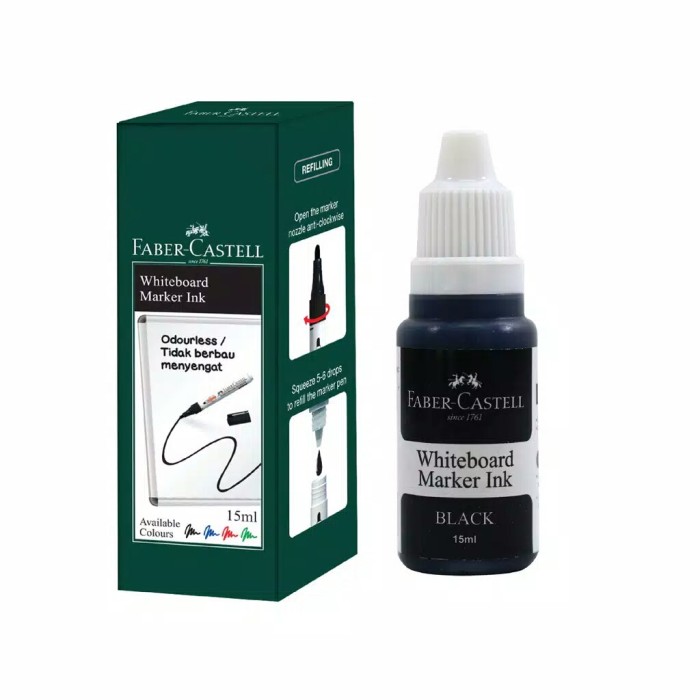 

Refill Whiteboard Marker Faber Castell 15 ML Bottle Refill Spidol - Hitam