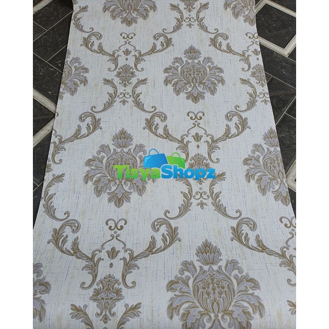 Wallpaper Batik Silver Grey uk 45 cm x 9 meter