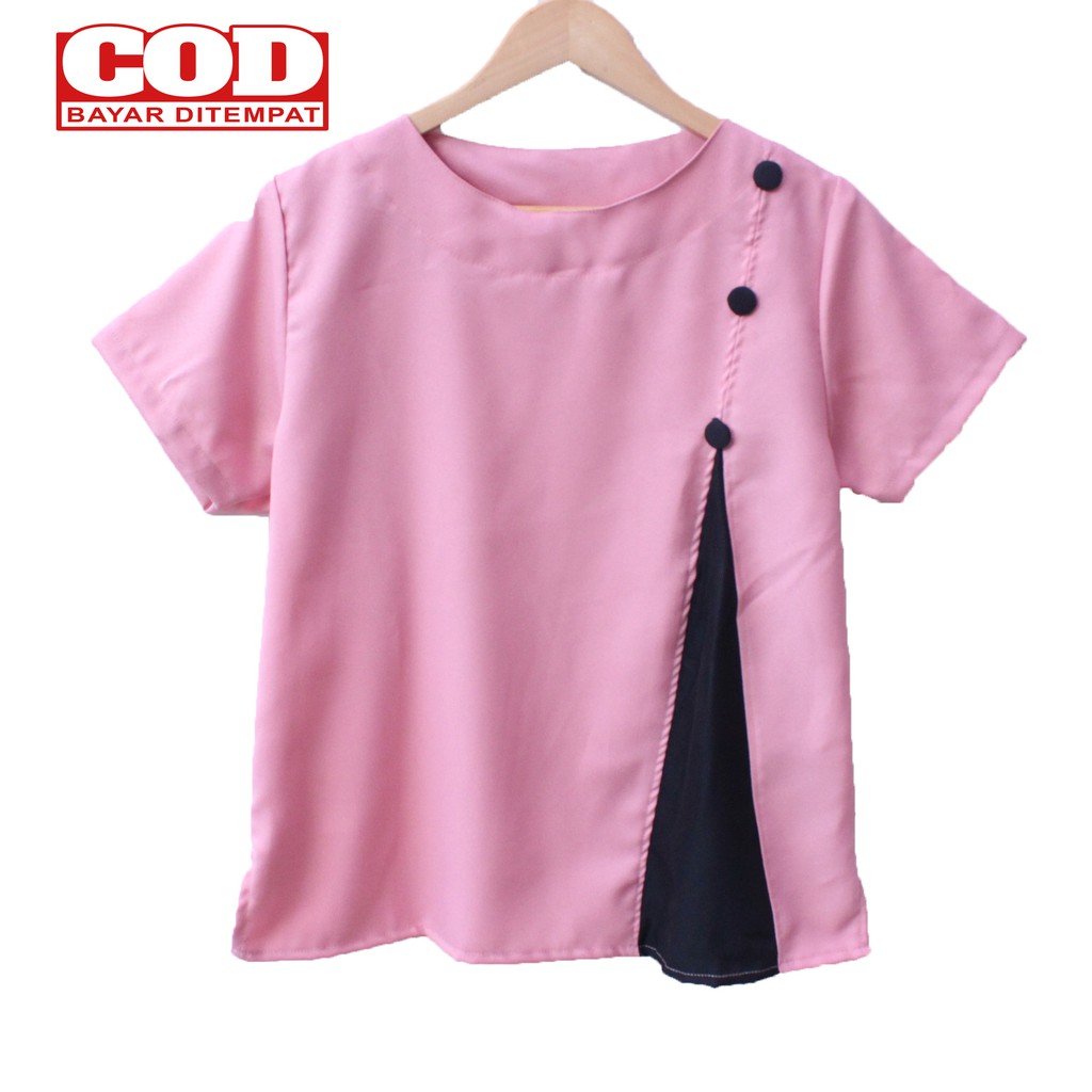 Real Pict - Atasan wanita / blouse wanita / blouse jumbo wanita / blus jumbo Calista L DAN XL / XXL-2