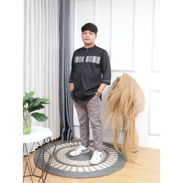 BAJU KOKO KURTA TERBARU|KOKO SUNNAH MMIQDAD.BLACK|KOKO|PAKAIAN MUSLIM