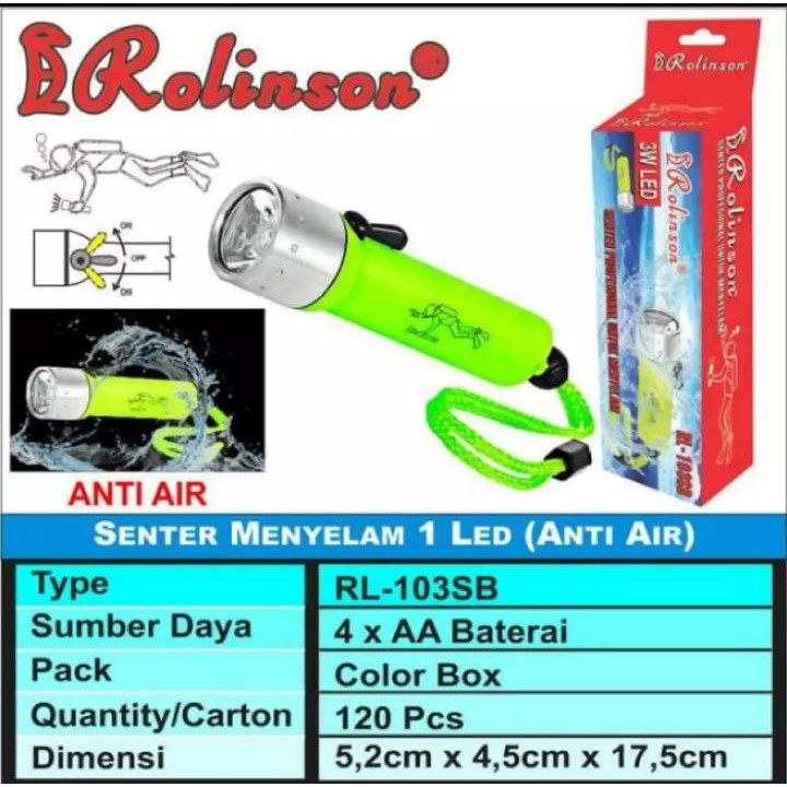 SENTER DIVING (MENYELAM) TAHAN AIR DAN TERANG (RL-103SB)