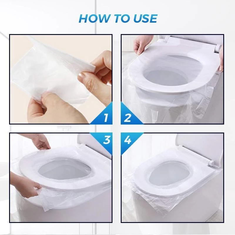 1pc Cover Pelindung Dudukan Toilet Portable Sekali Pakai Anti Air / Bakteri Untuk Rumah / Travel