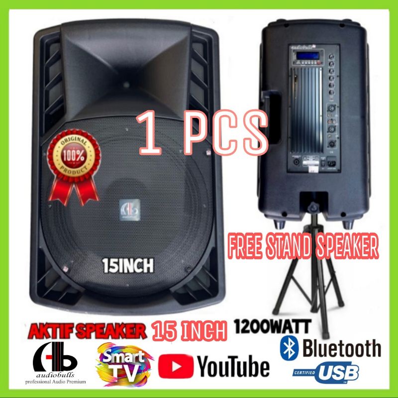 Speaker Aktif AB Audio Bulls 15 Inch Bluetooth Model RCF Plus Stand Speaker 1 Pcs