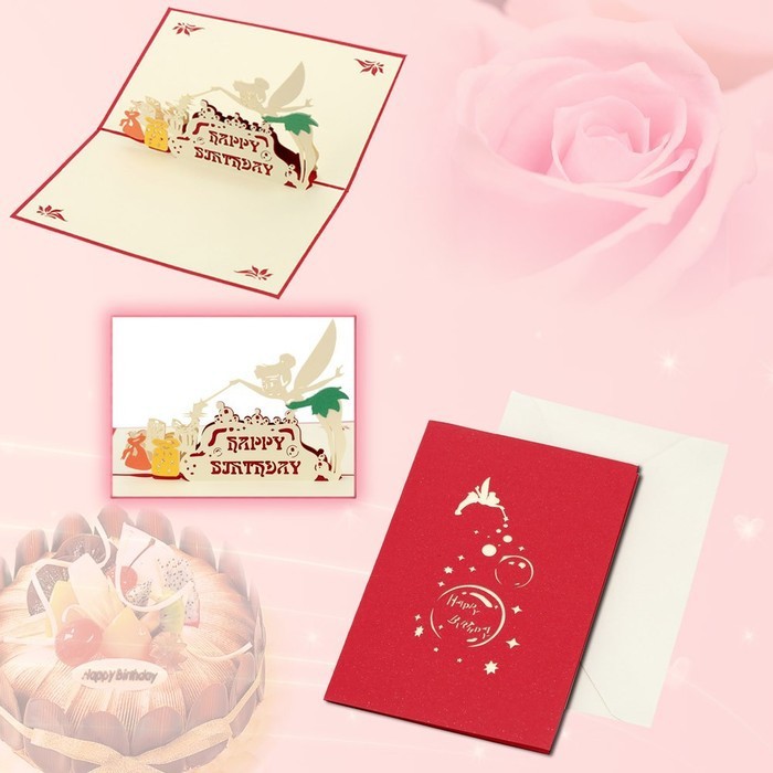 Tinker Bell 3D Pop Up Magic Fairy Design Birthday Card Kartu Ucapan