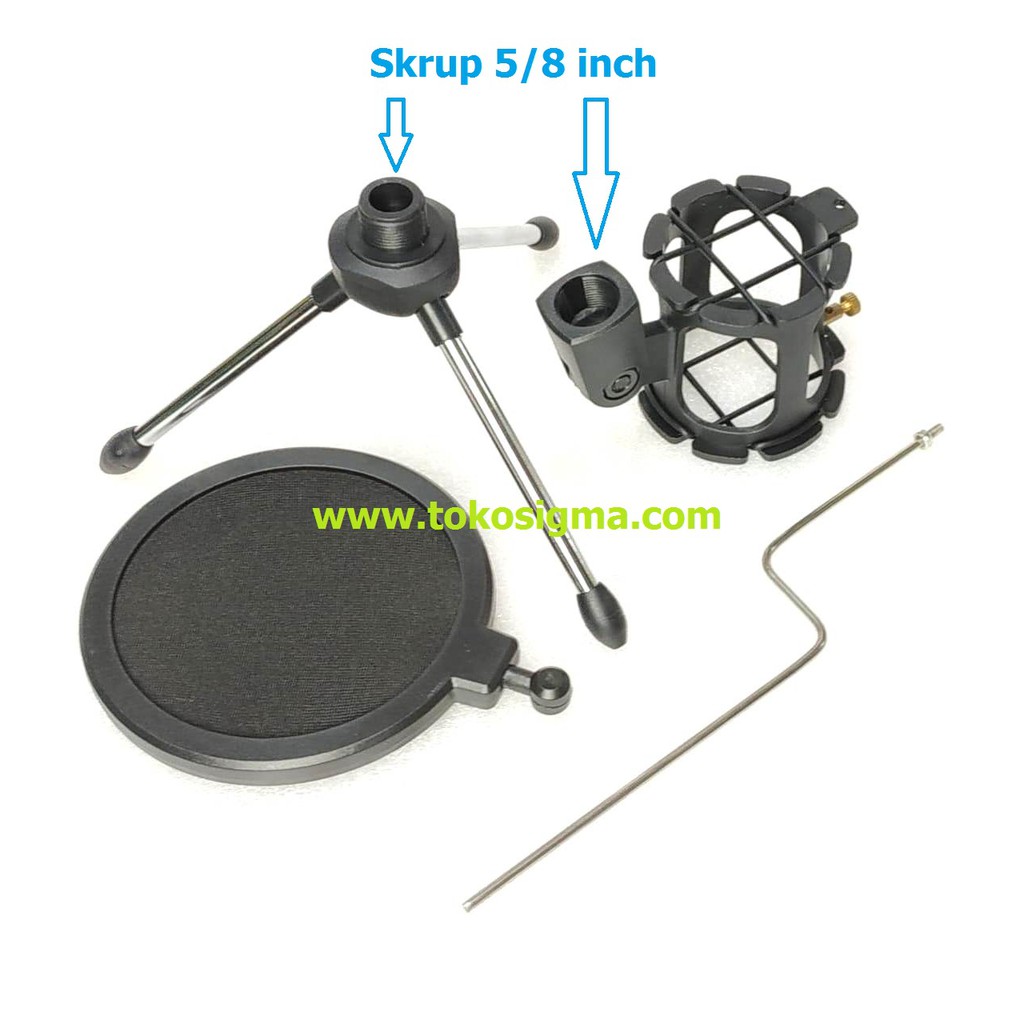 Desktop Tripod Microphone Mini Stand with Shock Mount Mic Holder