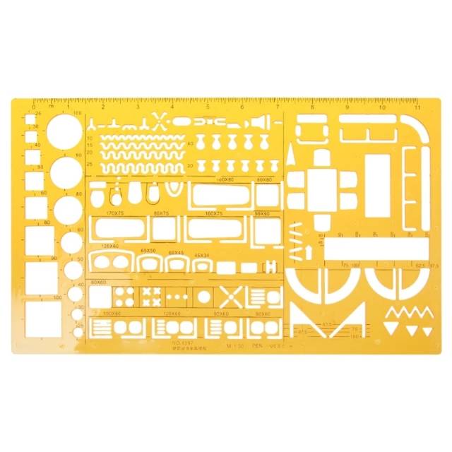 

Penggaris Template Arsitektur Interior Furniture Bukan Rotring Skala 1:50