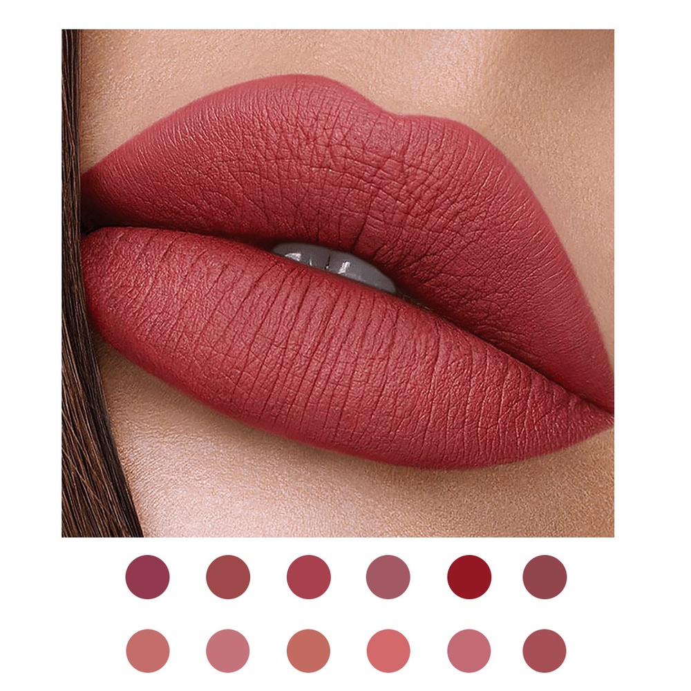 [BPOM] ALLPHV Matte Liquid Lipstik Velvet Tahan Lama Dan Anti Air 12 Warna