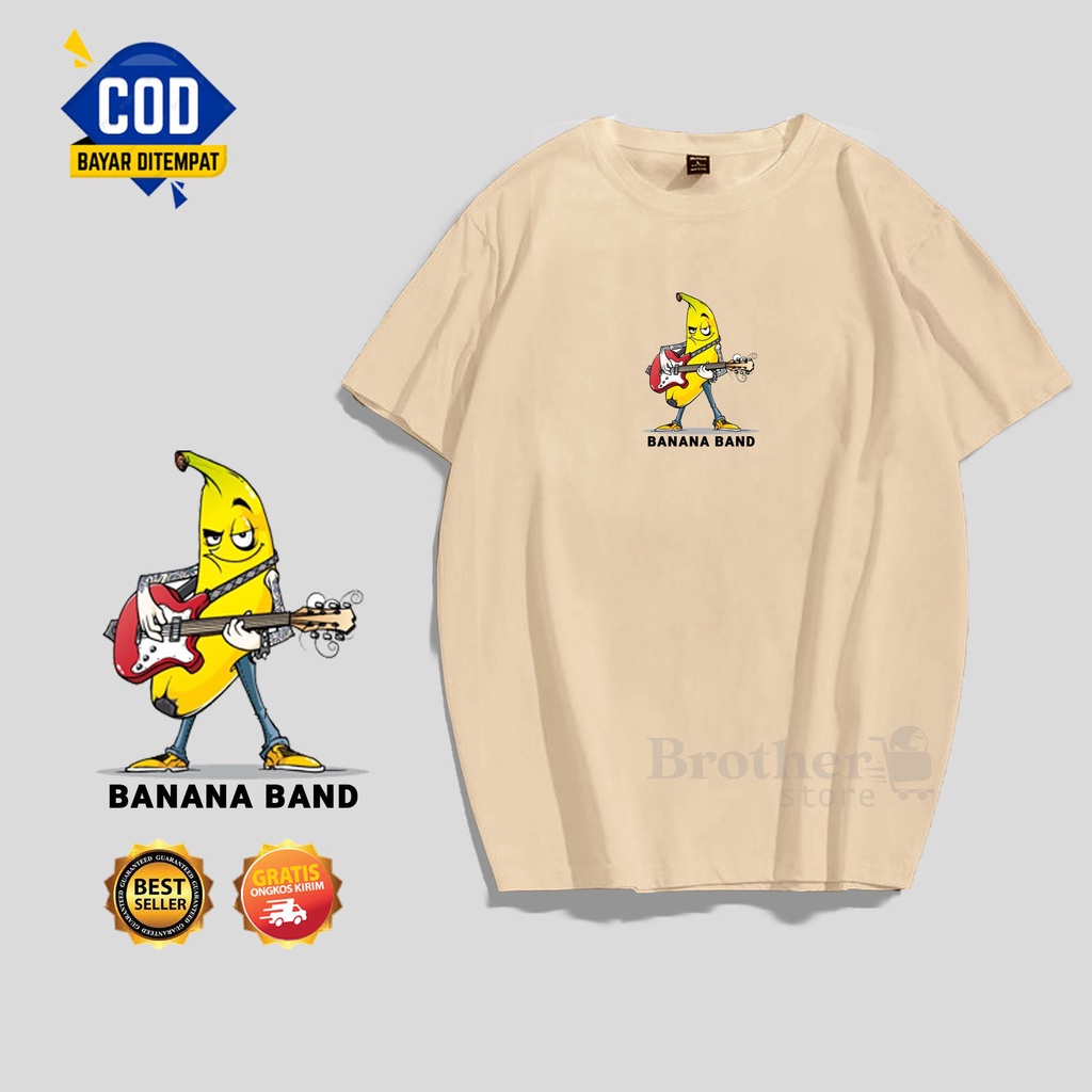 BROTHER STORE - Kaos Distro Pria - KAOS COWOK CEWEK - Kaos Kata Kata - Articel Banana Band Premium