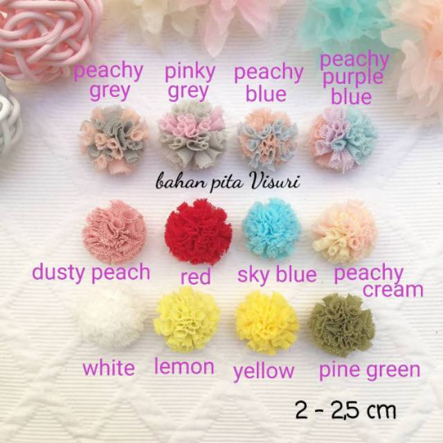 Pom Tulle lembut 2,5 cm