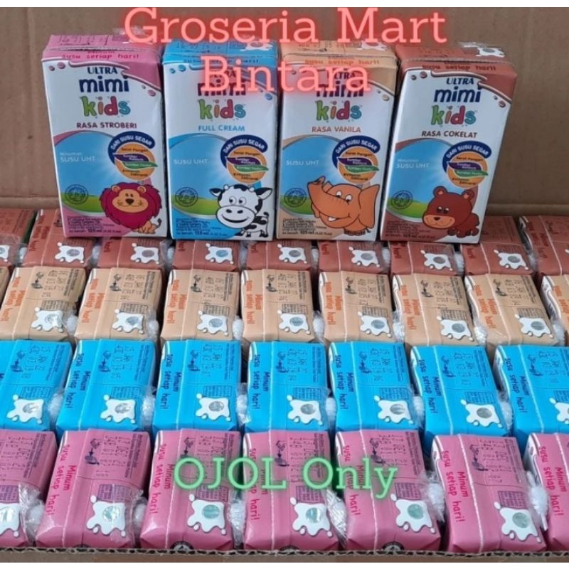 

*Bintara* Susu Ultra Mimi UHT Mix 4 Rasa 125ml x 40 (1 Dus) - Bekasi