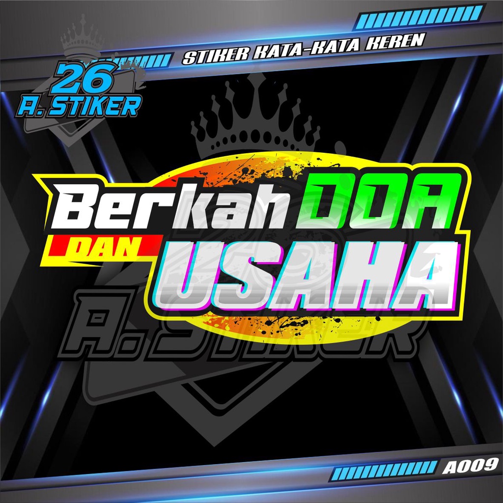 Stiker Decal Kata-kata Keren, Lucu, Bijak, Motivasi BERKAH DOA DAN USAHA - Stiker Variasi Mobil, Kac