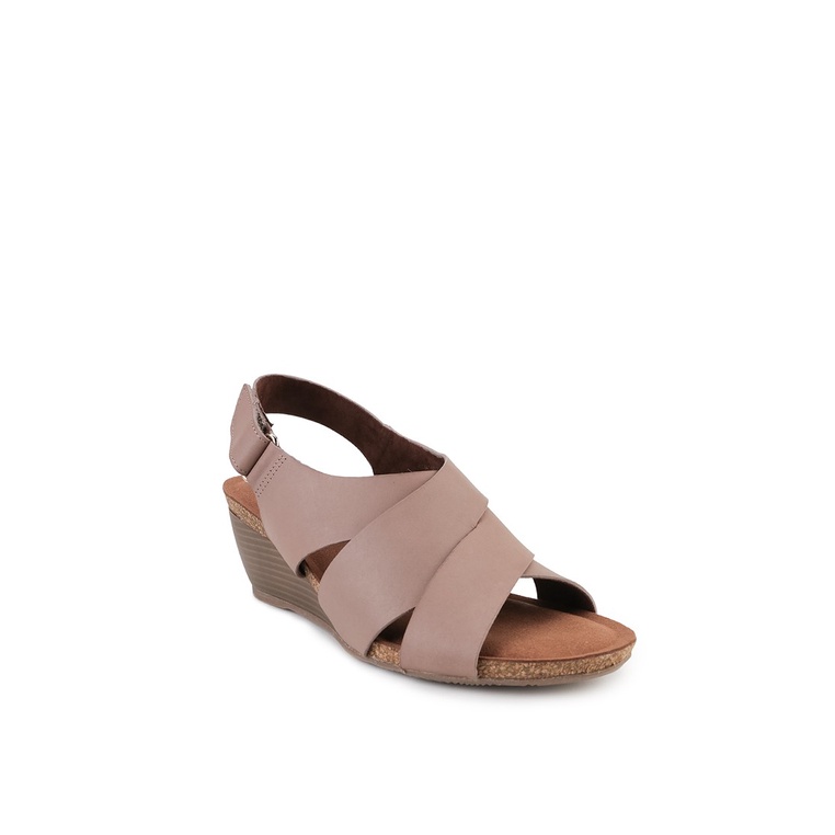 SANDAL WEDGES KULIT HUSH PUPPIES WANITA ORIGINAL SLINGBACK COKLAT HW34