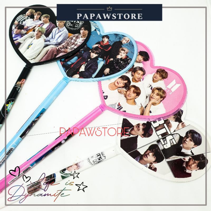 

Pulpen Pena Ballpoint Gel Kipas Hati BTS Full Team Karakter