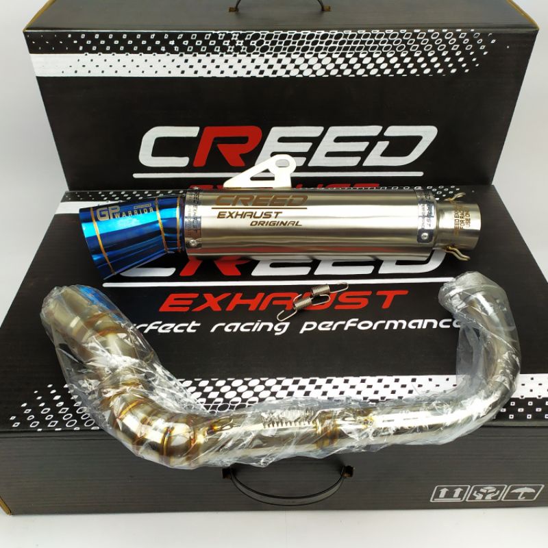 KENALPOT SEMUA JENIS MATIK YAMAHA,HONDA,SUZUKI, ORIGINAL CREED EXHAUST  BEAT KARBU,MIO S, MIO SPORT,