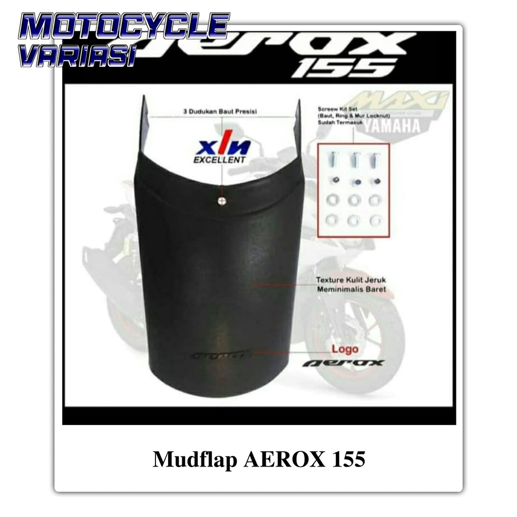 Sambungan spakbor depan aerox 155 Mudflap aerox 155