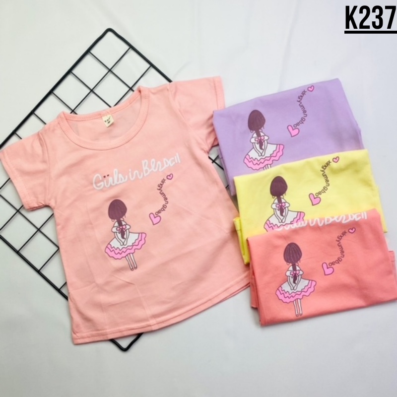 Atasan Kaos Anak Bayi Cewek Perempuan 6bln-2thn Import