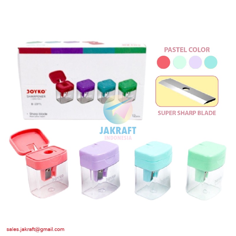 Jual (12 Pcs) Serutan Rautan Pensil Tong Sampah 1 Lubang JOYKO B23PTL