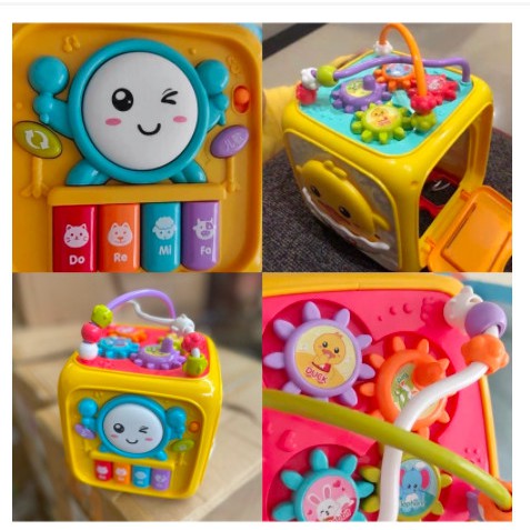 Mainan Edukasi Bayi Anak busy box wisdom 6in1 BLOCK MUSIC CUBE