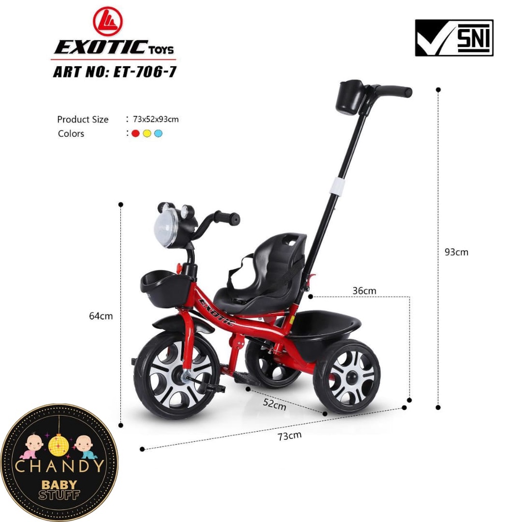 SEPEDA TRICYCLE ANAK RODA TIGA EXOTIC ET 706-7