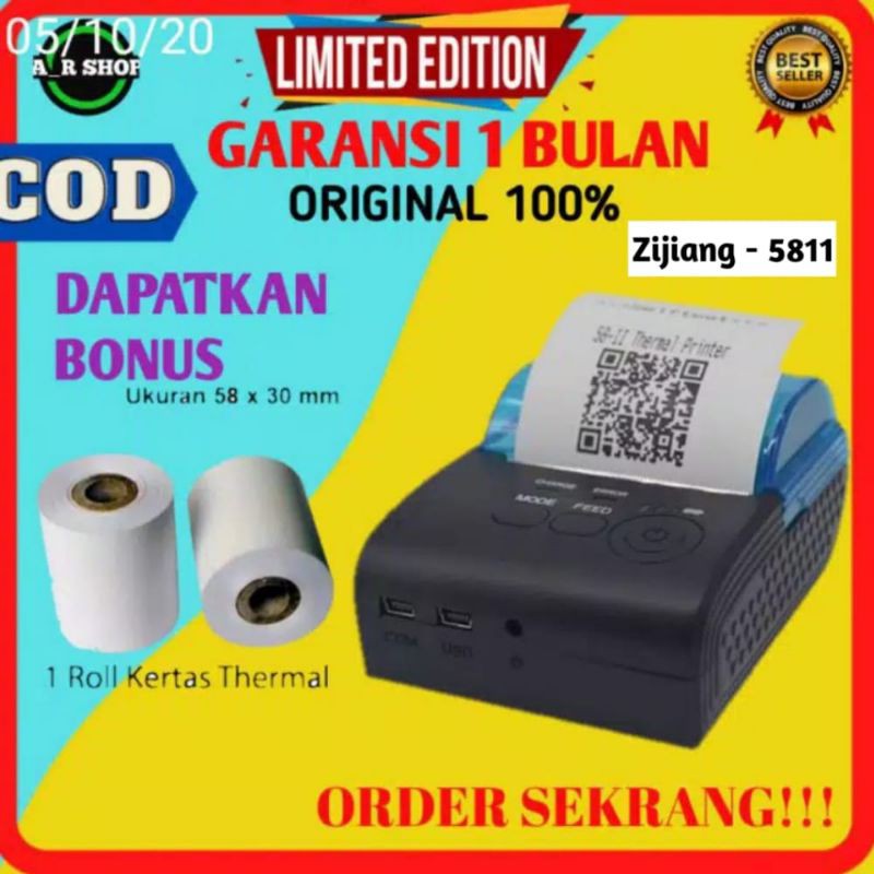 Printer Bluetooth USB mini portable thermal all in one kasir murah Asli Ori VRtec zijang - 5809